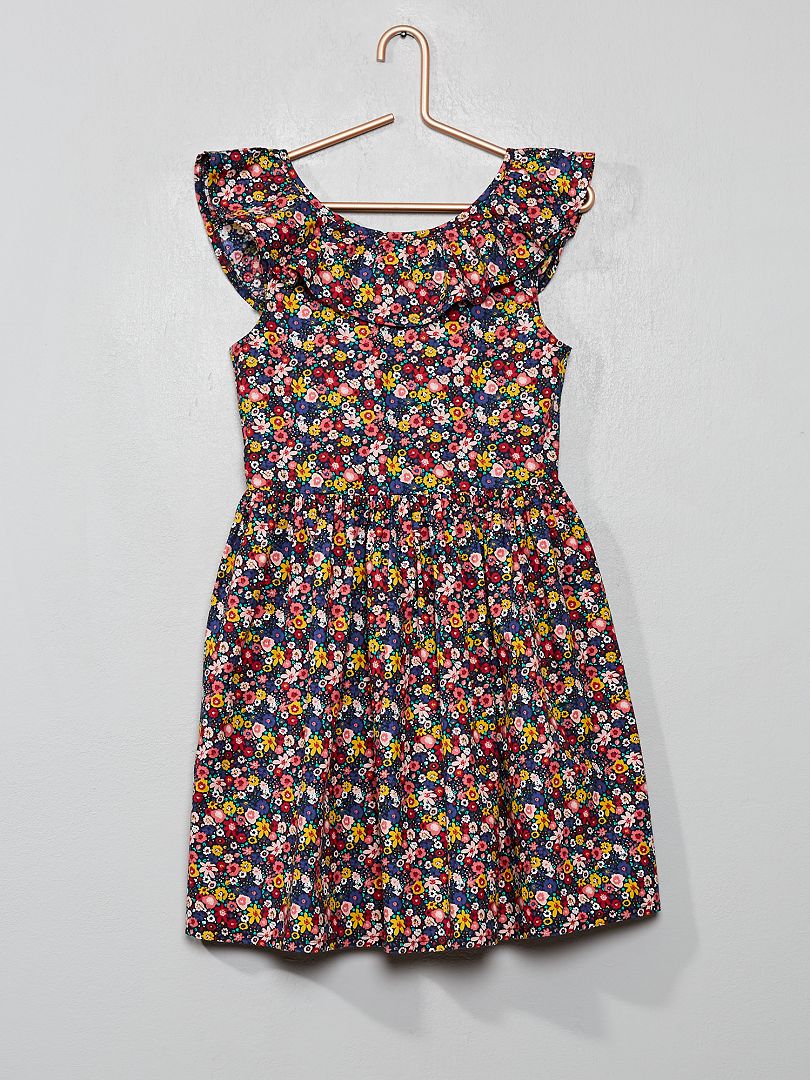 Kleurrijke, katoenen jurk BLAUW - Kiabi