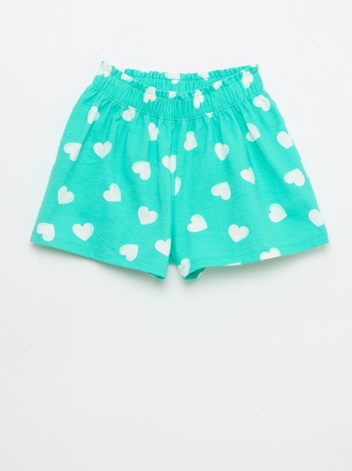 Kleurrijke short met volants in de taille - Kiabi