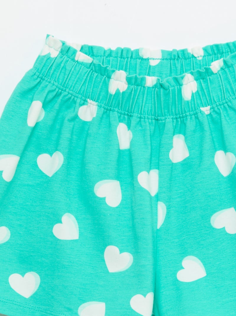 Kleurrijke short met volants in de taille Groen - Kiabi
