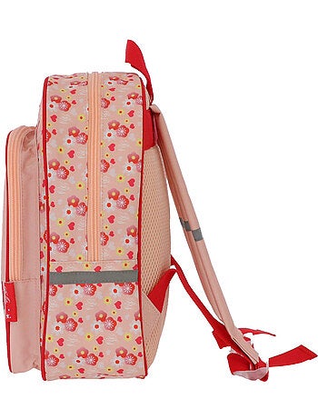 Kleuterrugzak Bella Sara stof bloemenprint en hart 30 cm