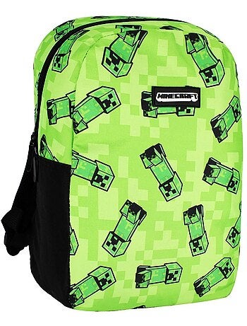 Kleuterrugzak Minecraft motief pixel 34 cm met vak met ritssluiting