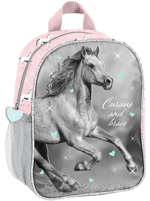 Kleuterrugzak Paso canvas effect canvas paardenmotief 3D - Kiabi Kleuterrugzak Paso canvas effect canvas paardenmotief 3D - Kiabi
