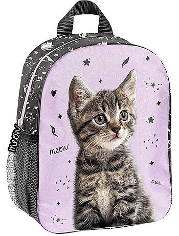 Kleuterrugzak van polyester motief kat 3D Meow