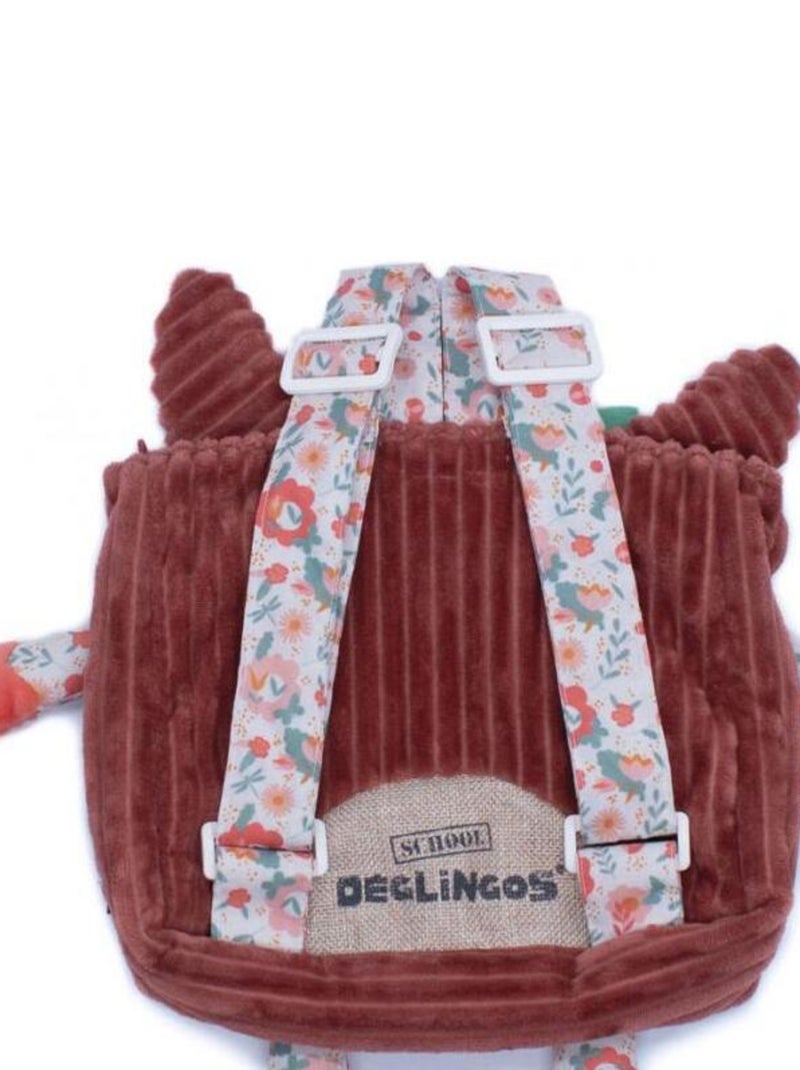 Kleuterrugzak – velours – 25 cm – Les Déglingos Bruin - Kiabi