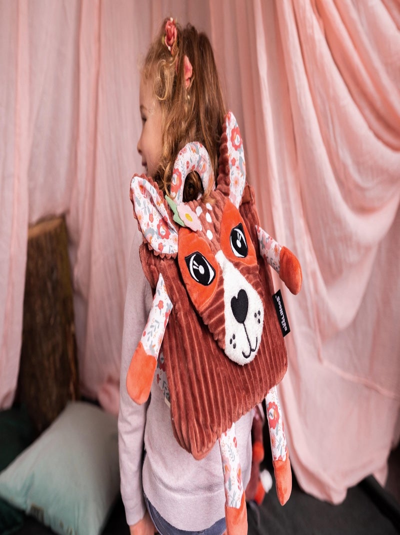 Kleuterrugzak – velours – 25 cm – Les Déglingos Bruin - Kiabi