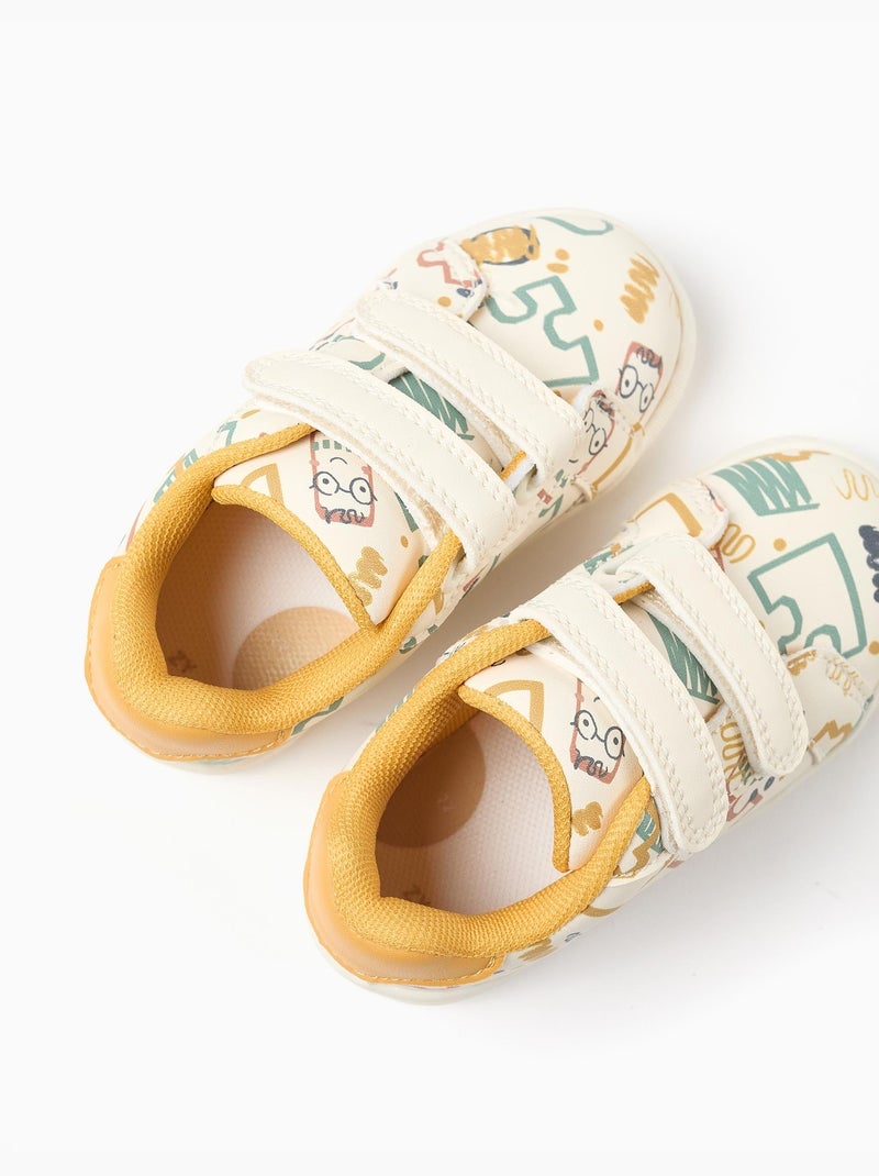 Klitssluiting sneakers met kleurrijke print Geel - Kiabi