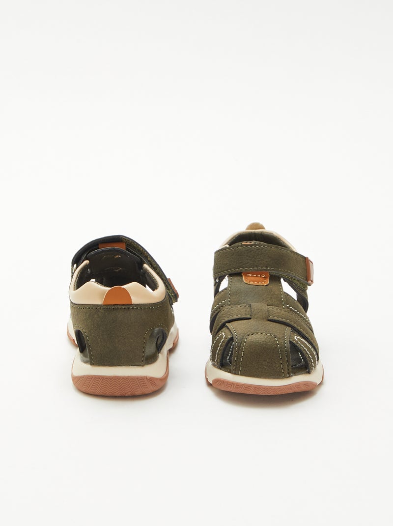 Klittenbandsandalen Kaki - Kiabi