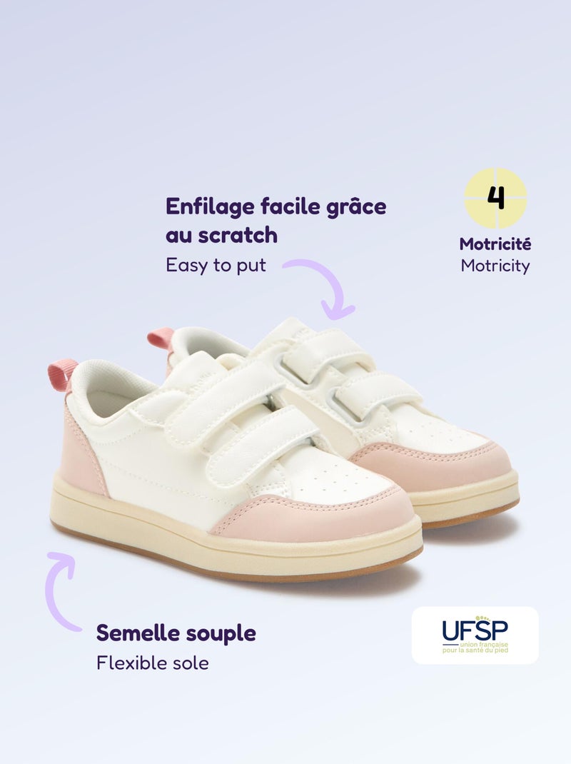 Klittenbandsneakers - motoriek 4 'lopen' - Kitchoun Rose - Kiabi