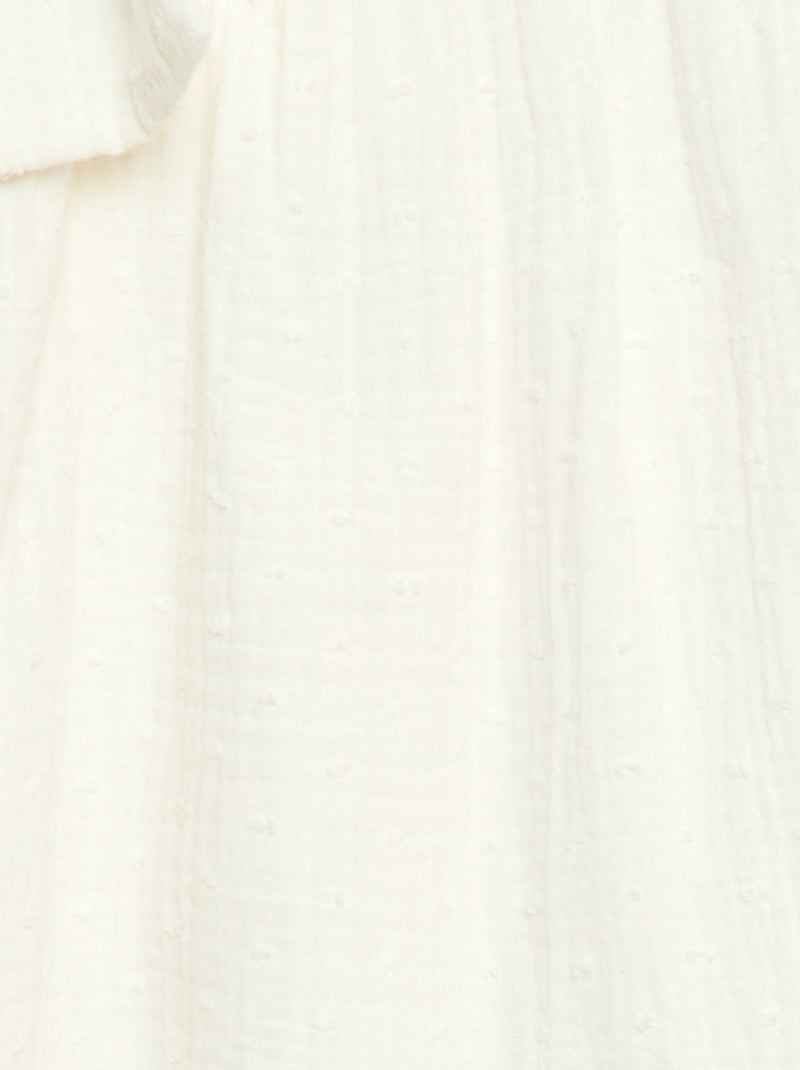 Klokjurk met effen kleur en schouderbandjes Wit - Kiabi