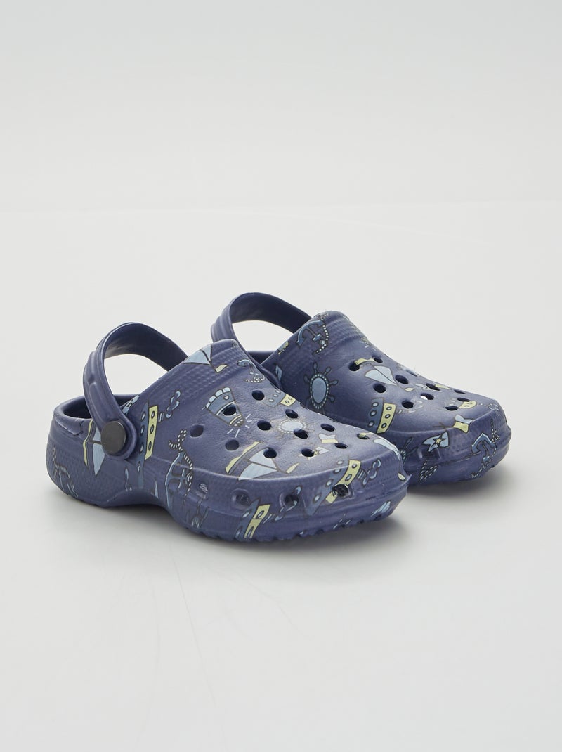 Klompen met print marineblauw - Kiabi
