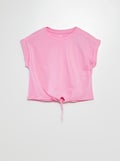 Knoop-T-shirt met korte mouw ROSE - Kiabi