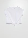 Knoop-T-shirt met korte mouw wit - Kiabi