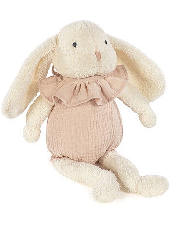 Knuffelkonijn van fluweel en katoen