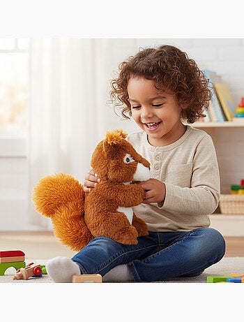 Knuffelwarmtekruik 2-in-1 in de vorm van een eekhoorn