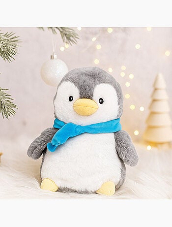 Knuffelwarmtekruik 2-in-1 in de vorm van een pinguïn