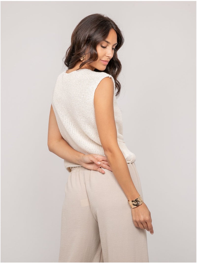 Kolza mouwloos vest Ecru - Kiabi