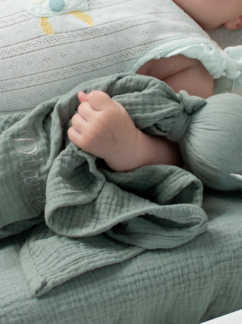 Konijn knuffeldoekje voor baby Groen - Kiabi