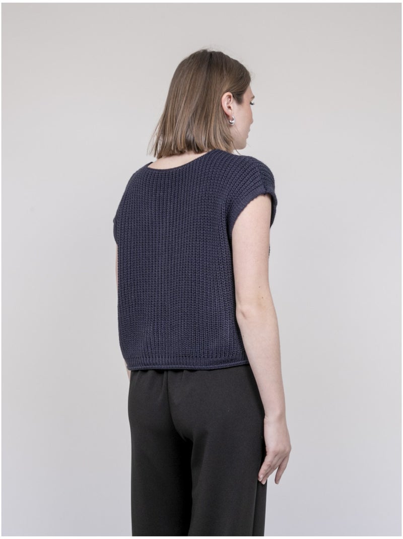 KOREAANSE mouwloze vest Marineblauw - Kiabi