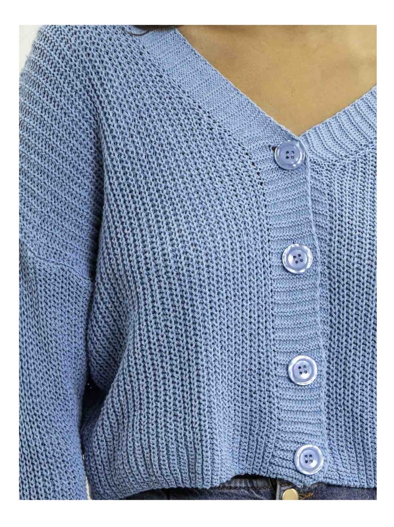 Korfula gebreid vest Blauw - Kiabi
