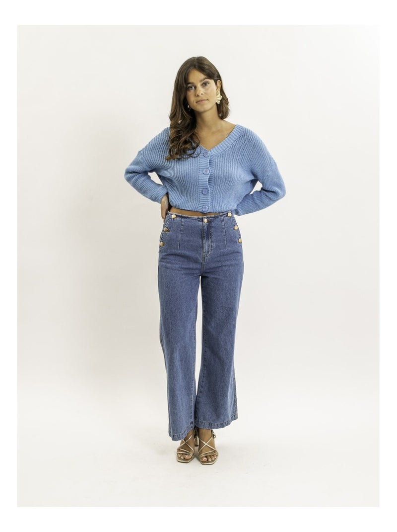 Korfula gebreid vest Blauw - Kiabi