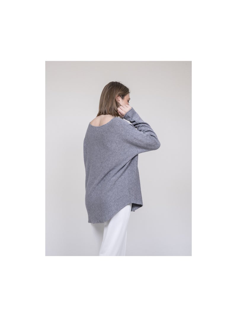 Kornelia v-hals trui Grijs - Kiabi