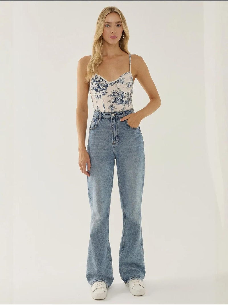 Korset geïnspireerd patroon body hiccup Blauw - Kiabi