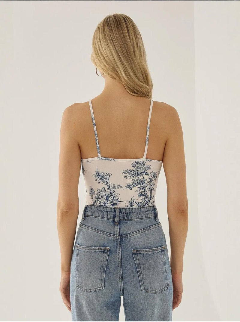 Korset geïnspireerd patroon body hiccup Blauw - Kiabi