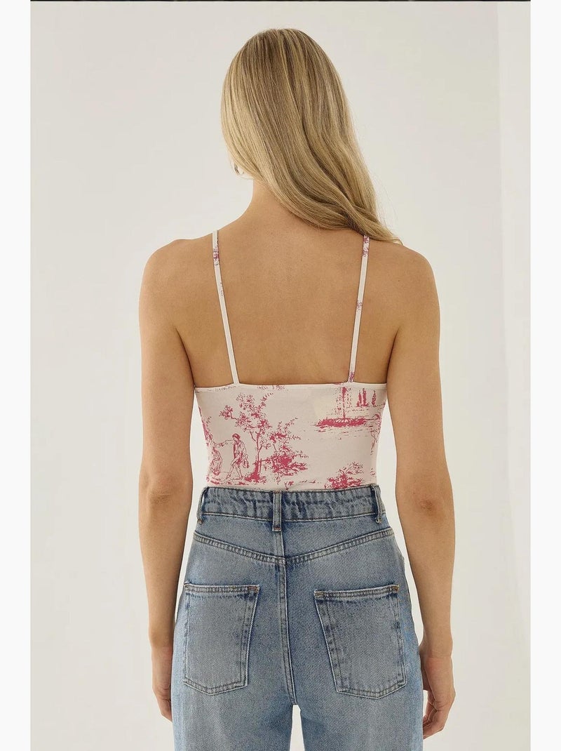 Korset geïnspireerd patroon body hiccup Roze - Kiabi