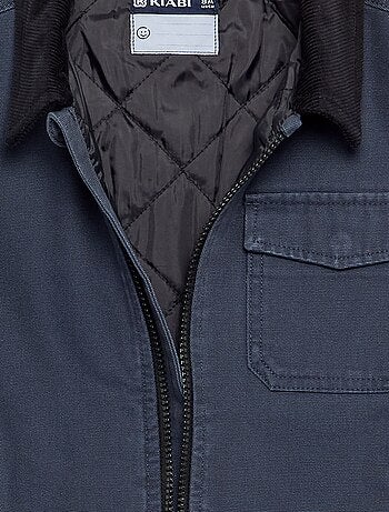 Kort blouson met contrasterende ribfluwelen kraag