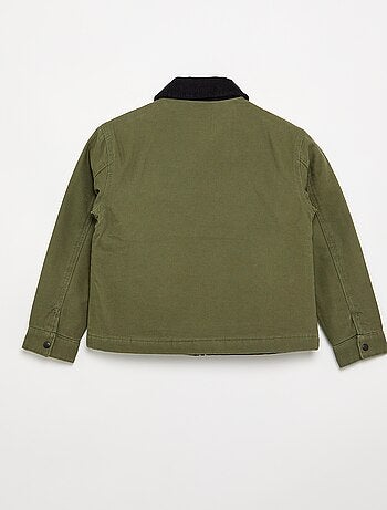 Kort blouson met contrasterende ribfluwelen kraag