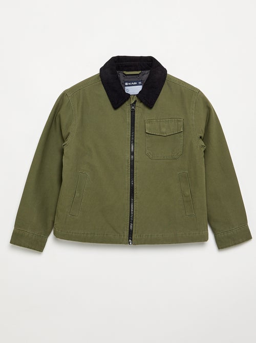 Kort blouson met contrasterende ribfluwelen kraag - Kiabi