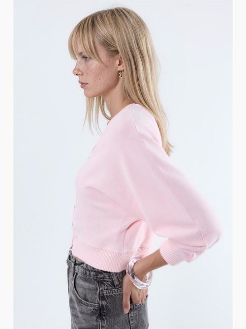 Kort geribd vest met v-hals busem - Kiabi Kort geribd vest met v-hals busem - Kiabi