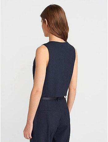 Kort gilet met v-hals en knopen dilvin