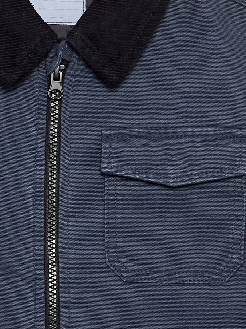 Kort jack met contrasterende fluwelen kraag Blauw - Kiabi