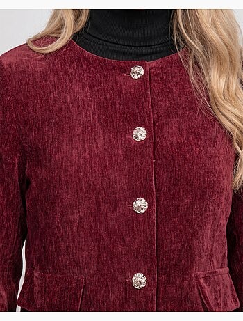 Kort jasje in fluweellook met sieraadknopen uxelle