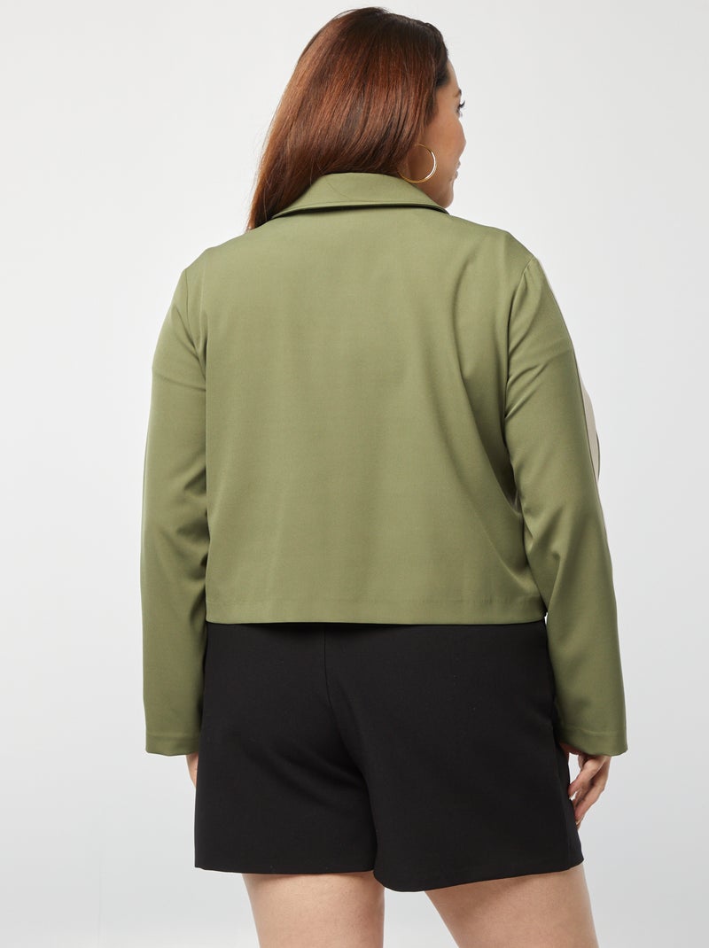 Kort jasje met rits en overhemdkraagje KAKI - Kiabi