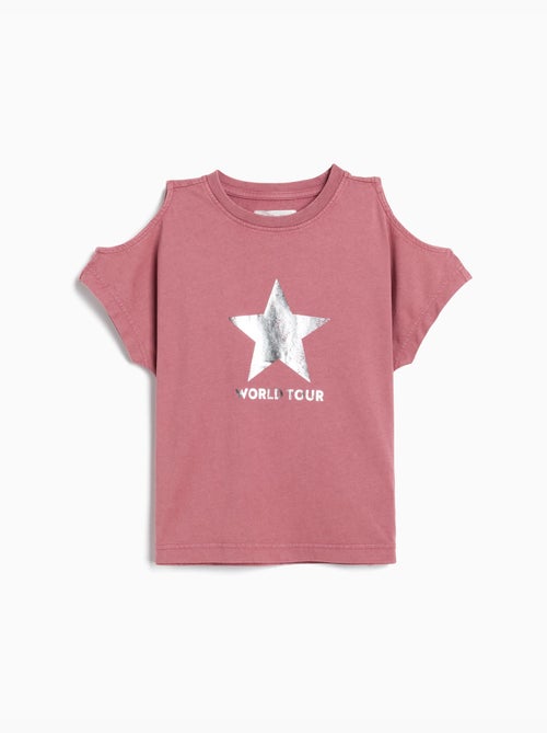 Kort mouw uitgesneden T-shirt, MO Fashion - Kiabi Kort mouw uitgesneden T-shirt, MO Fashion - Kiabi