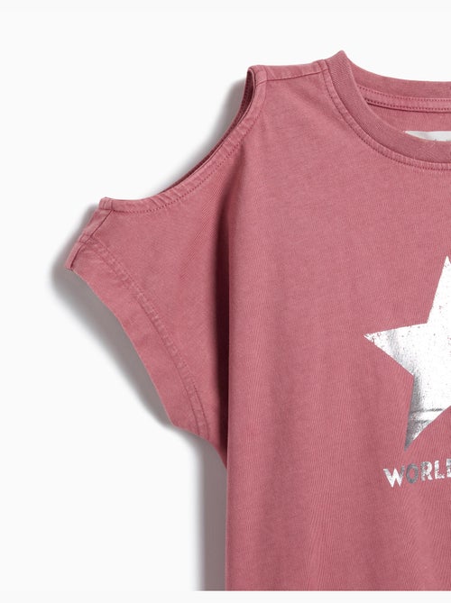 Kort mouw uitgesneden T-shirt, MO Fashion - Kiabi Kort mouw uitgesneden T-shirt, MO Fashion - Kiabi