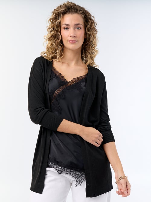 Kort open fijngebreid vest - Kiabi Kort open fijngebreid vest - Kiabi
