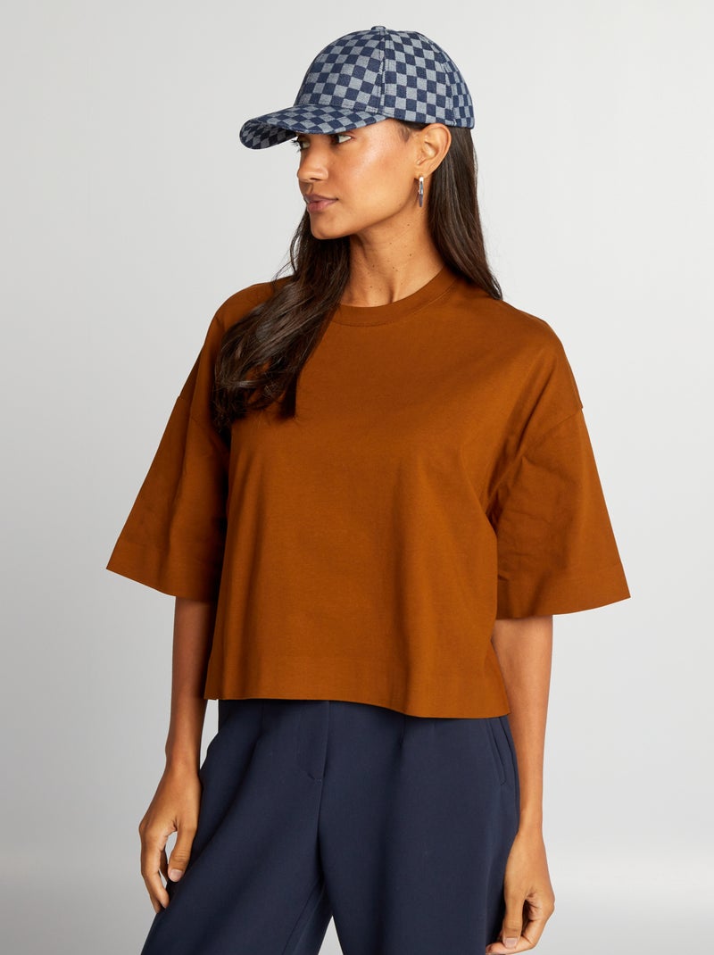 Kort, ovversized T-shirt BRUIN - Kiabi