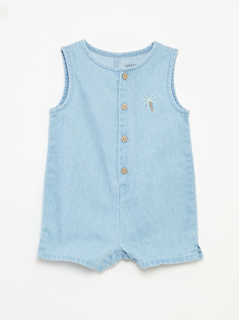 Kort speelpakje van spijkerstof BLAUW - Kiabi