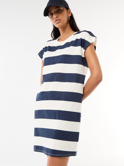 Kort T-shirt jurkje met korte mouwen - Kiabi