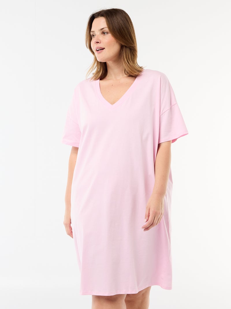 Kort T-shirt jurkje met korte mouwen Rose - Kiabi