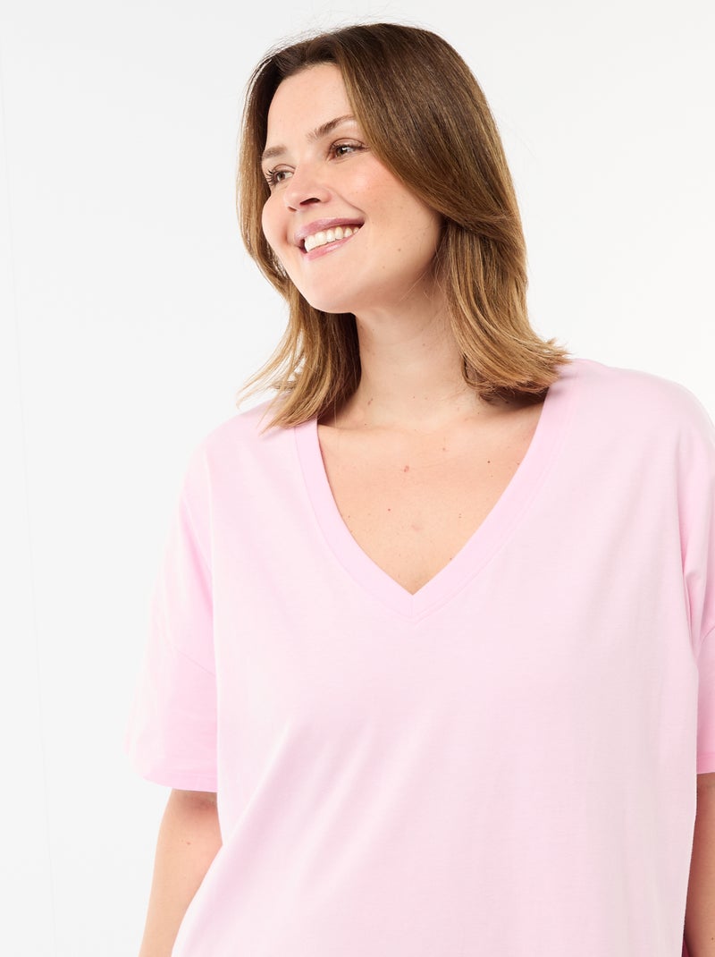 Kort T-shirt jurkje met korte mouwen Rose - Kiabi