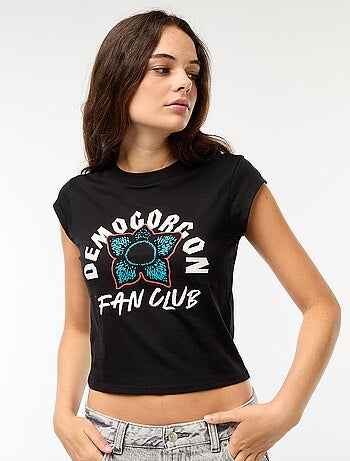 Kort T-shirt met fantasieprint