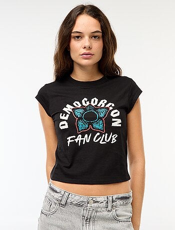 Kort T-shirt met fantasieprint