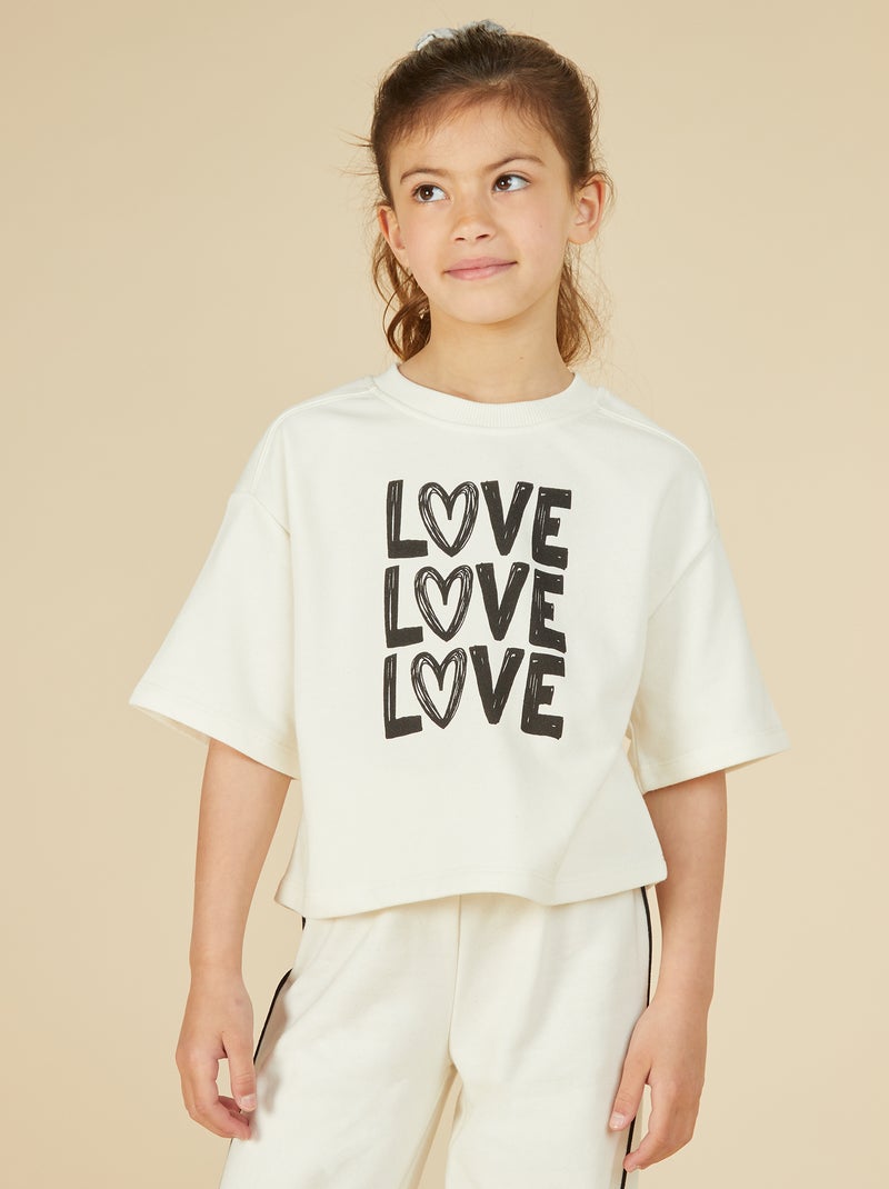 Kort T-shirt met korte mouw Wit - Kiabi