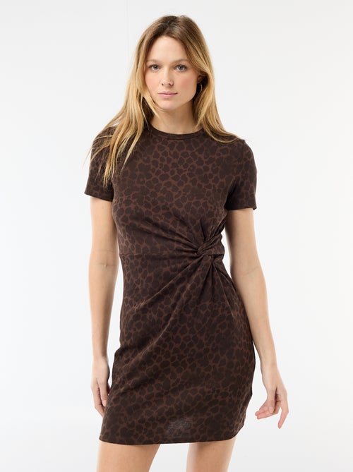 Kort T-shirtmodel met decoratieve knoop - Kiabi