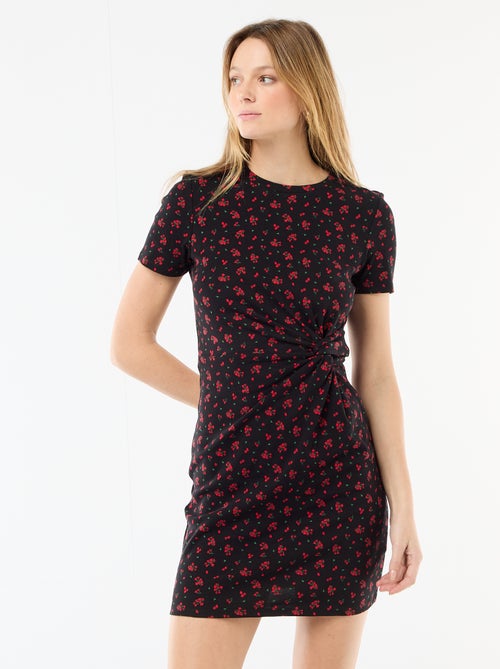 Kort T-shirtmodel met decoratieve knoop - Kiabi