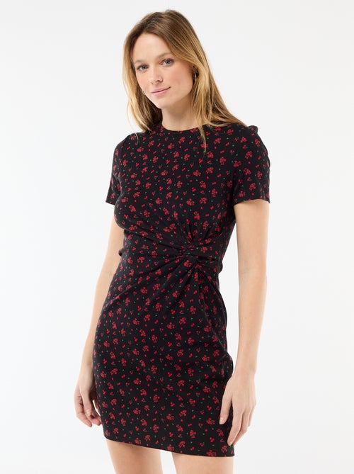 Kort T-shirtmodel met decoratieve knoop - Kiabi